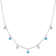 Turquoise and Diamond Drop Necklace-S24
