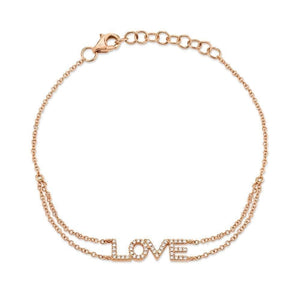 14K Diamond LOVE Bracelet-S24