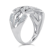14K Diamond Leaf Band-S24