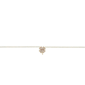 14K Diamond Mini Clover Bracelet-S24