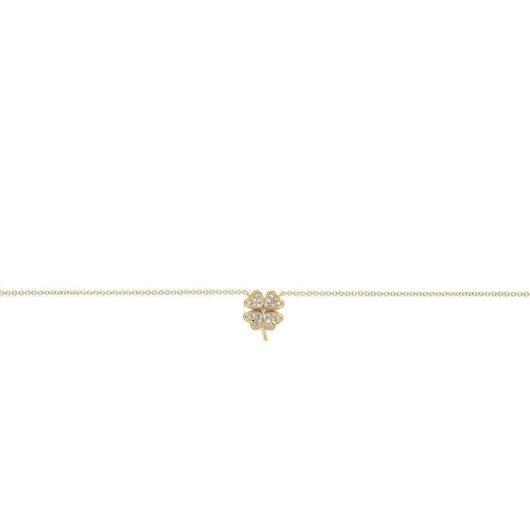 14K Diamond Mini Clover Bracelet-S24