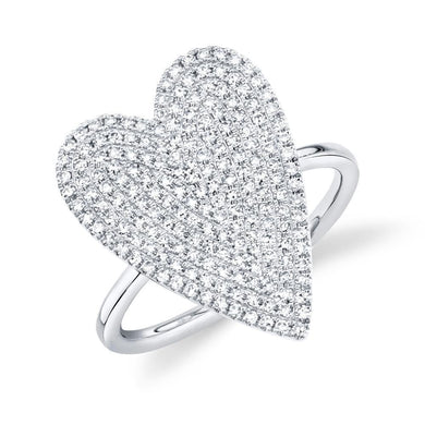 14K Diamond Pave Diamond Heart Ring-S24