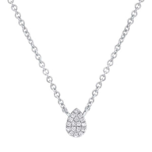 14K Diamond Pave Teardrop 14K Necklace-S24