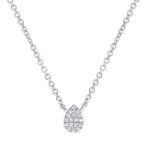14K Diamond Pave Teardrop Necklace-S24