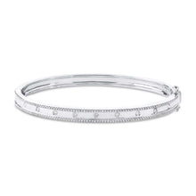 14K Diamond Row Bangle Bracelet-S24