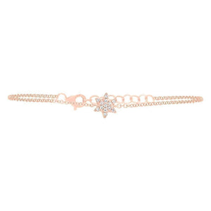 14K Diamond Star of David Bracelet-S24