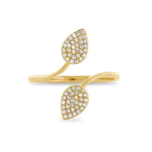 14K Diamond Two Leaf Ring-S24