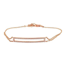 14K Diamond Two Row Bar Bracelet-S24