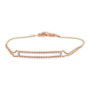 14K Diamond Two Row Bar Bracelet-S24