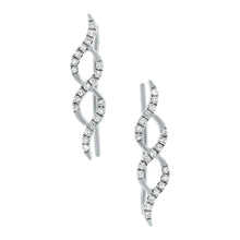 14K Diamond Wave Ear Crawler Earrings-S24
