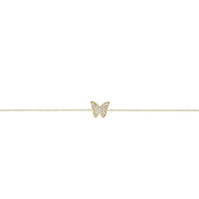 14K Gold Diamond Butterfly Bracelet-S24