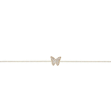 14K Gold Diamond Butterfly Bracelet-S24