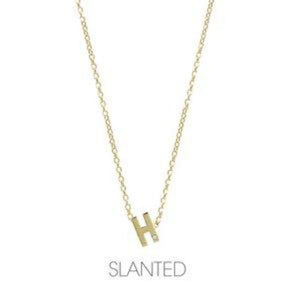 14K Gold and Diamond Mini Letter Necklace-S24