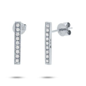 14K Large Bar Diamond Earrings-S24