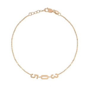 14K Mini Area Code Bracelet-S24