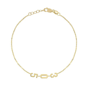 14K Mini Area Code Bracelet-S24