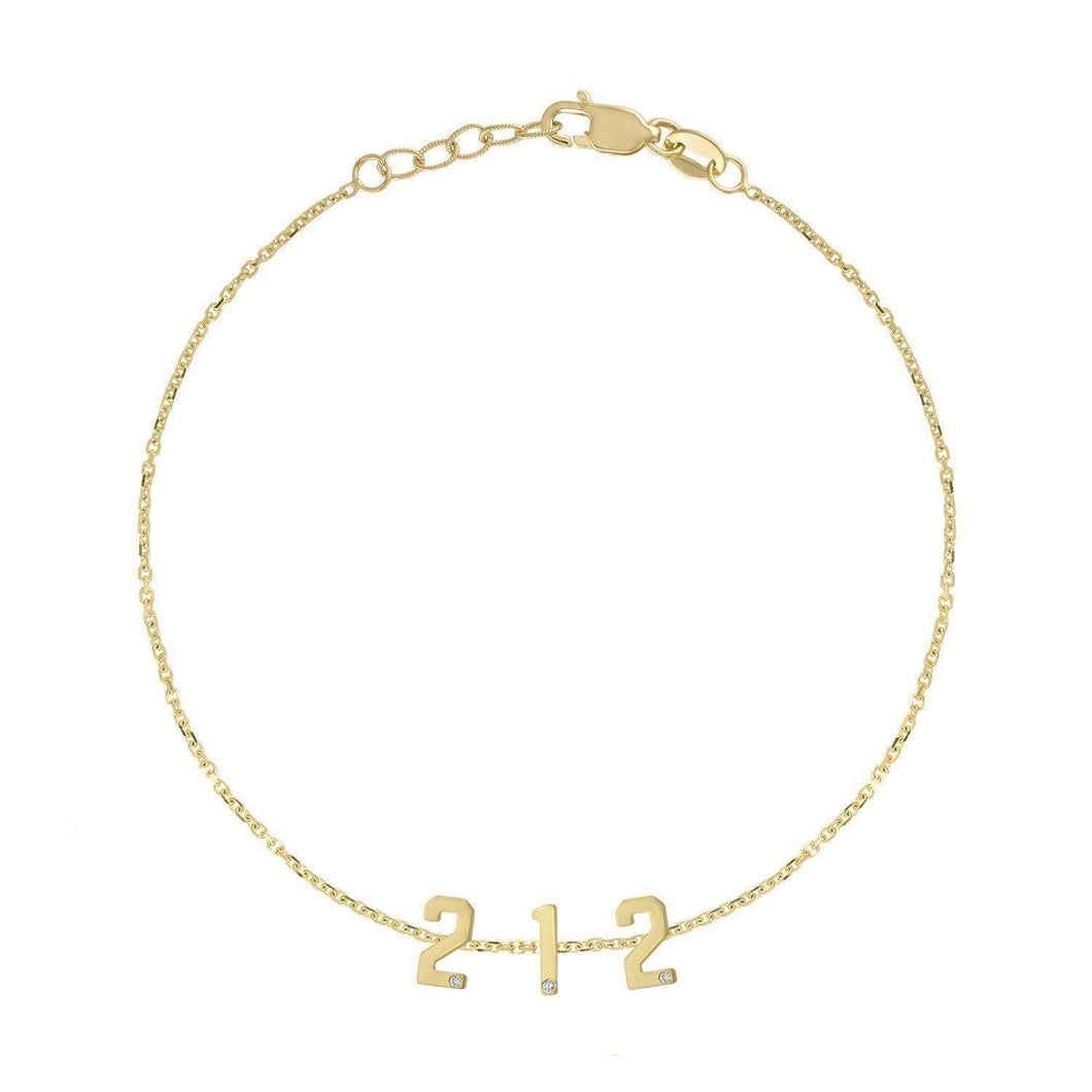 14K Mini Area Code Bracelet-S24