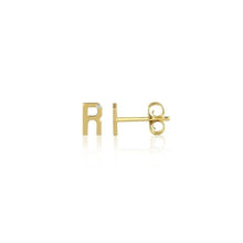 14K Mini Diamond Letter Stud Earrings-S24