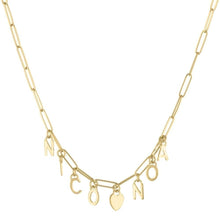 14K Mini Long Link Necklace with Charms-S24