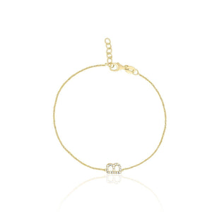 14K Mini Pave Letter Bracelet (Custom)-S24