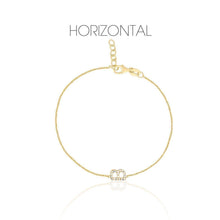 14K Mini Pave Letter Bracelet (Custom)-S24
