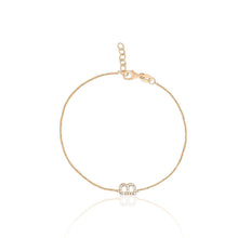 14K Mini Pave Letter Bracelet (Custom)-S24