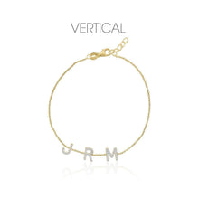 14K Mini Pave Letter Bracelet (Custom)-S24