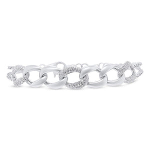 14K Pave Diamond and Chain Link Bracelet-S24