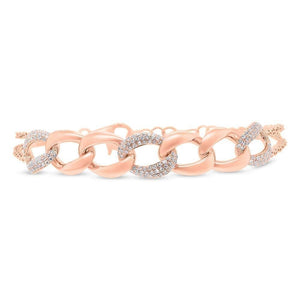 14K Pave Diamond and Chain Link Bracelet-S24