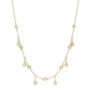 14K Shaker Diamond Drop Necklace-S24