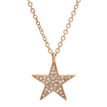 14K Single Star Drop Diamond Necklace-S24