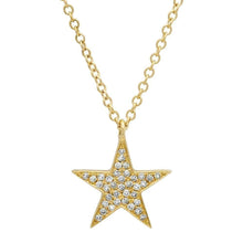 14K Single Star Drop Diamond Necklace-S24