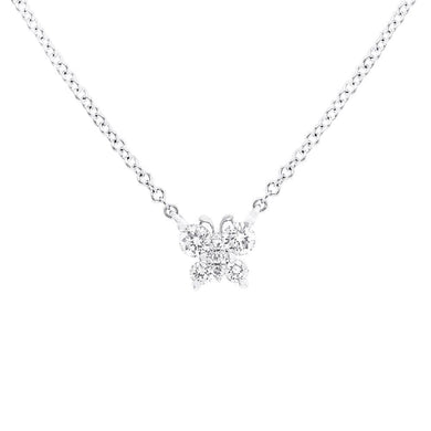 14K Small Diamond Butterfly Pendant Necklace-S24