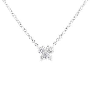 14K Small Diamond Butterfly Pendant Necklace-S24