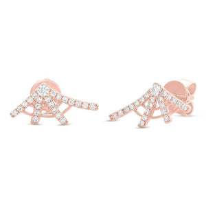 14K Spider Web Diamond Earrings-S24