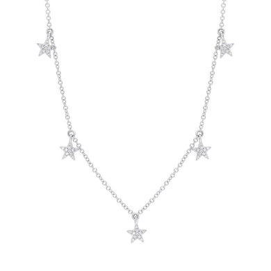 14K Star 5 Drop Diamond Necklace-S24
