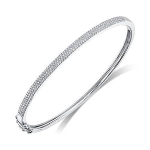 14K Three Row Diamond Bangle Bracelet-S24