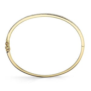 14K Three Row Diamond Bangle Bracelet-S24