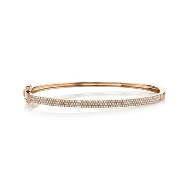 14K Three Row Diamond Bangle Bracelet-S24