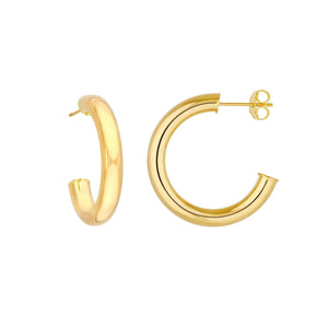 4mm Polished Gold Tube Hoop Earrings-S24