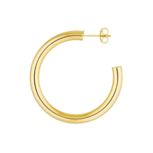 4mm Polished Gold Tube Hoop Earrings-S24
