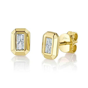 Baguette Geo Stud Earrings-S24