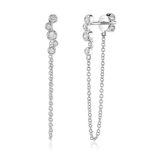 Bezel Front Back Chain Earrings-S24