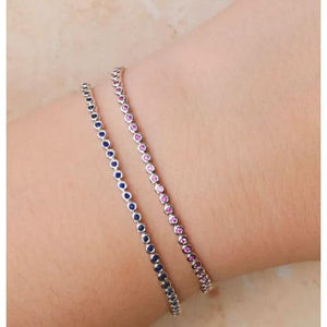 Bezel Pink Sapphire Bracelet-S24