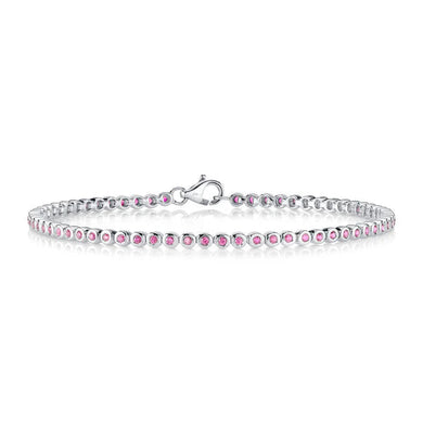 Bezel Pink Sapphire Bracelet-S24