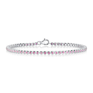 Bezel Pink Sapphire Bracelet-S24