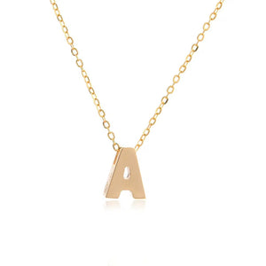 Block Initial Necklace-S24