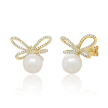Bow and Pearl Earrings-S24