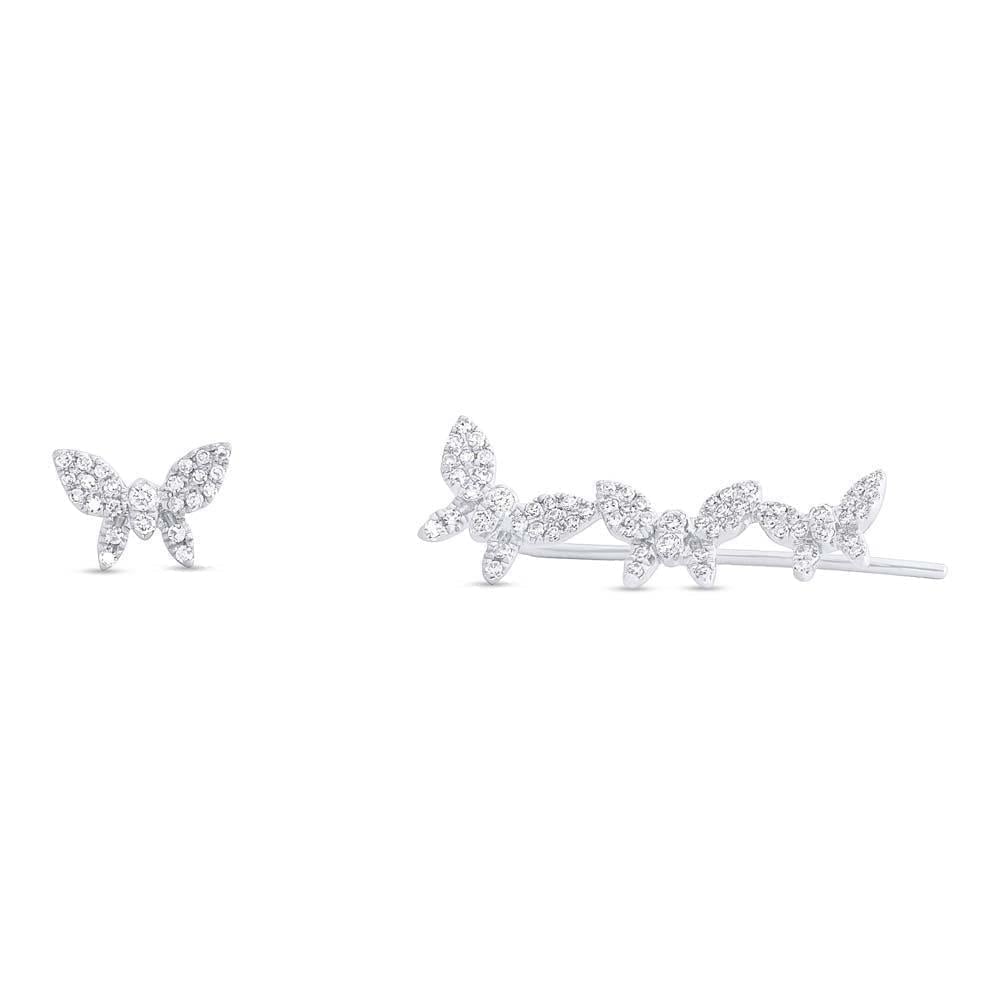 Butterfly Stud and Ear Crawler-S24
