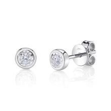 Diamond Bezel Stud Earrings-S24